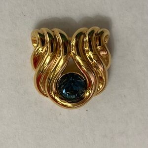 Nolan Miller Goldtone and Blue Stone Slider Pendant